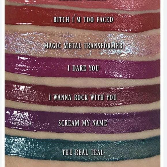 🌟HP🌟🧚THE REAL TEAL Too Faced DISCONTINUED Melted Metallic Lip NWT - Picture 4 of 8